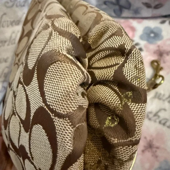 Coach special edition purple gold stars poppy purse on signature canvas preowned - Picture 15 of 17